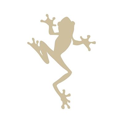 Applicable Pun Climbing Frog Amphibian Biology - Vinyl Decal for Outdoor Use on Cars, ATV, Boats, Windows and More - Beige 4 inch