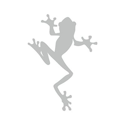 Applicable Pun Climbing Frog Amphibian Biology - Vinyl Decal for Outdoor Use on Cars, ATV, Boats, Windows and More - Light Grey 4 inch