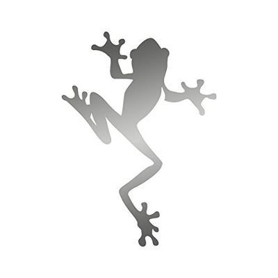 Applicable Pun Climbing Frog Amphibian Biology - Vinyl Decal for Outdoor Use on Cars, ATV, Boats, Windows and More - Silver 5 inch