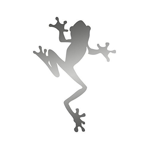 Applicable Pun Climbing Frog Amphibian Biology - Vinyl Decal for Outdoor Use on Cars, ATV, Boats, Windows and More - Silver 5 inch