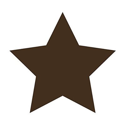 Applicable Pun Star Five Point Shape Polygon - Vinyl Decal for Outdoor Use on Cars, ATV, Boats, Windows and More - Brown 6 inch