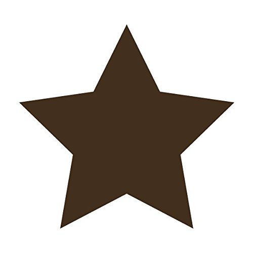 Applicable Pun Star Five Point Shape Polygon - Vinyl Decal for Outdoor Use on Cars, ATV, Boats, Windows and More - Brown 6 inch