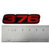VMS Racing 376 RED on Black Highly Polished Aluminum Emblem Compatible with Chevy Chevrolet Pontiac Cadillac Holden Special Vehicles HSV GMC view 2