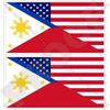 USA United States of America & Philippines, American-Philippine Flag 4" (100mm) Vinyl Bumper Stickers Decals x2 view 1
