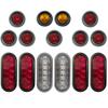 Johnson Trailer Parts LED Light Kit for Trailers Trucks RV - Oval Stop/Turn/Tail Lights - Oval Reverse Lights - 2" Round Amber Lights - 2" Round Red Lights (Over 80" Width) (Grommet Mounted) view 1