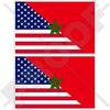 USA United States of America & Morocco Maroc, American-Moroccan Flag 4" (100mm) Vinyl Bumper Stickers Decals x2 view 1
