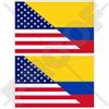 USA United States of America & Colombia, American-Colombian Flag 4" (100mm) Vinyl Bumper Stickers Decals x2 view 1