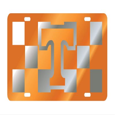 Craftique Tennessee Volunteers, Laser Cut Checker Board License Plate Auto Tag, Made in The USA