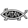 Satan Fish Plastic Auto Emblem - [Silver][5'' x 2 1/4''] view 1