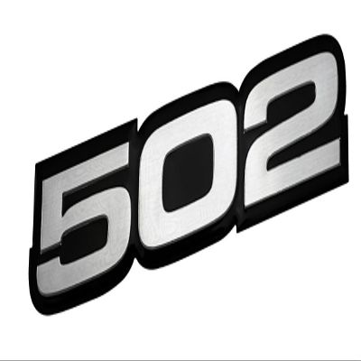VMS Racing 502 Silver on Black Highly Polished Aluminum Emblem Compatible with Chevy Chevrolet GMC