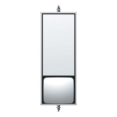 United Pacific 60008 Stainless Steel 6" X 16" West Coast Mirror With Convex Mirror, Chrome