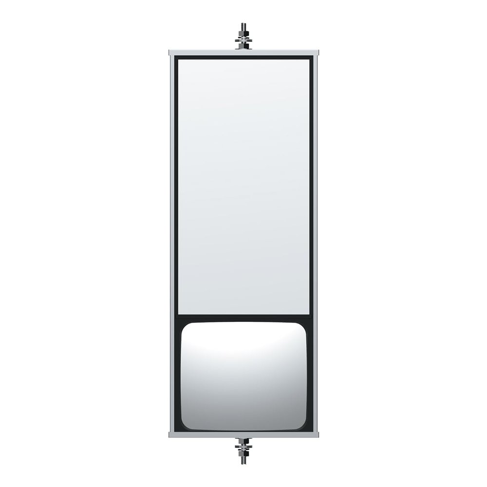 United Pacific 60008 Stainless Steel 6" X 16" West Coast Mirror With Convex Mirror, Chrome