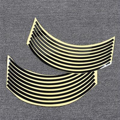 Sunny Motorcycle New Black Rim Stickers Wheel Stripe Tape 17 ''