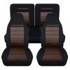Totally Covers Compatible with 1994-2004 Ford Mustang 2-Tone Seat Covers w Your Name/Text: Black & Brown - Full Set Coupe/Convertible Solid/Split Bench 4th Gen view 1