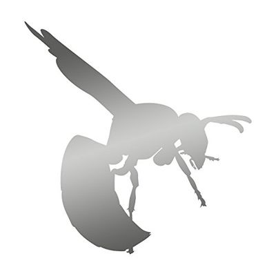 Applicable Pun Hornet Wasp Bee Angry and Ready to Sting - Vinyl Decal for Outdoor Use on Cars, ATV, Boats, Windows and More - Silver 8 inch