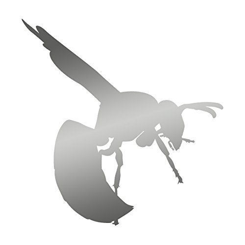 Applicable Pun Hornet Wasp Bee Angry and Ready to Sting - Vinyl Decal for Outdoor Use on Cars, ATV, Boats, Windows and More - Silver 8 inch
