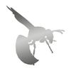 Applicable Pun Hornet Wasp Bee Angry and Ready to Sting - Vinyl Decal for Outdoor Use on Cars, ATV, Boats, Windows and More - Silver 8 inch view 1