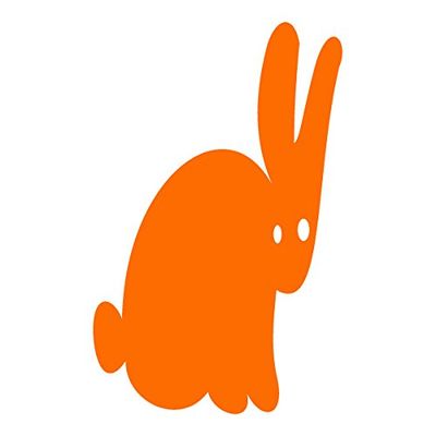 Applicable Pun Surprised Bunny Kids Drawing Style Cute Rabbit - Vinyl Decal for Outdoor Use on Cars, ATV, Boats, Windows and More - Orange 11 inch