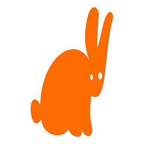 Applicable Pun Surprised Bunny Kids Drawing Style Cute Rabbit - Vinyl Decal for Outdoor Use on Cars, ATV, Boats, Windows and More - Orange 11 inch