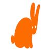 Applicable Pun Surprised Bunny Kids Drawing Style Cute Rabbit - Vinyl Decal for Outdoor Use on Cars, ATV, Boats, Windows and More - Orange 11 inch view 1