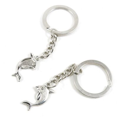 2 PCS Arts Crafts Fashion Jewelry Making Findings Key Ring Chains Tags Clasps Keyring Keychain O6XE1C Dolphin