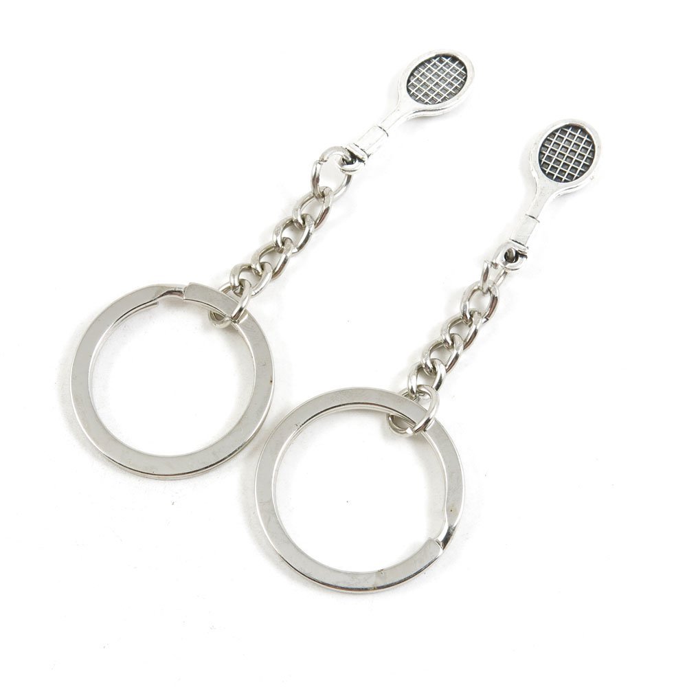 2 PCS Arts Crafts Fashion Jewelry Making Findings Key Ring Chains Tags Clasps Keyring Keychain G0AE4L Tennis Racket