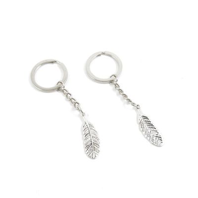 2 PCS Arts Crafts Fashion Jewelry Making Findings Key Ring Chains Tags Clasps Keyring Keychain N7KJ7C Feather
