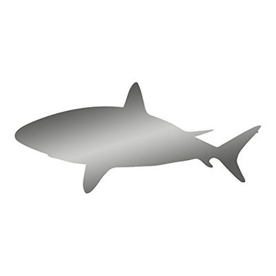Applicable Pun Shark Stalking Prey Underwater - Vinyl Decal for Outdoor Use on Cars, ATV, Boats, Windows and More - Silver 7 inch