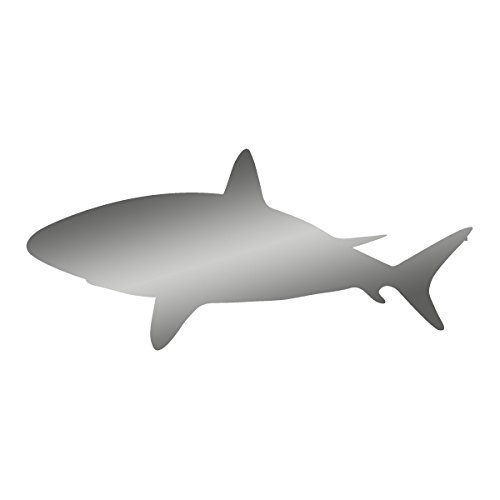 Applicable Pun Shark Stalking Prey Underwater - Vinyl Decal for Outdoor Use on Cars, ATV, Boats, Windows and More - Silver 7 inch