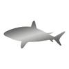 Applicable Pun Shark Stalking Prey Underwater - Vinyl Decal for Outdoor Use on Cars, ATV, Boats, Windows and More - Silver 7 inch view 1