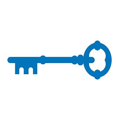 Applicable Pun Lever Lock Master Skeleton Key 18th Century Vintage Old Style - Vinyl Decal for Outdoor Use on Cars, ATV, Boats, Windows and More - Sky Blue 9 inch