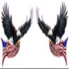 Soaring Eagle Flying with American Flag Large Pairs 12" inch Each Decal from The United States view 1