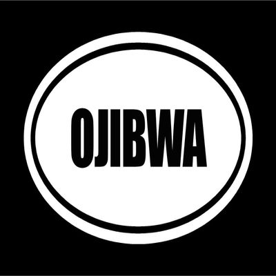 6" die Cut White Vinyl OJIBWA Oval Euro Style Vinyl Decal Sticker