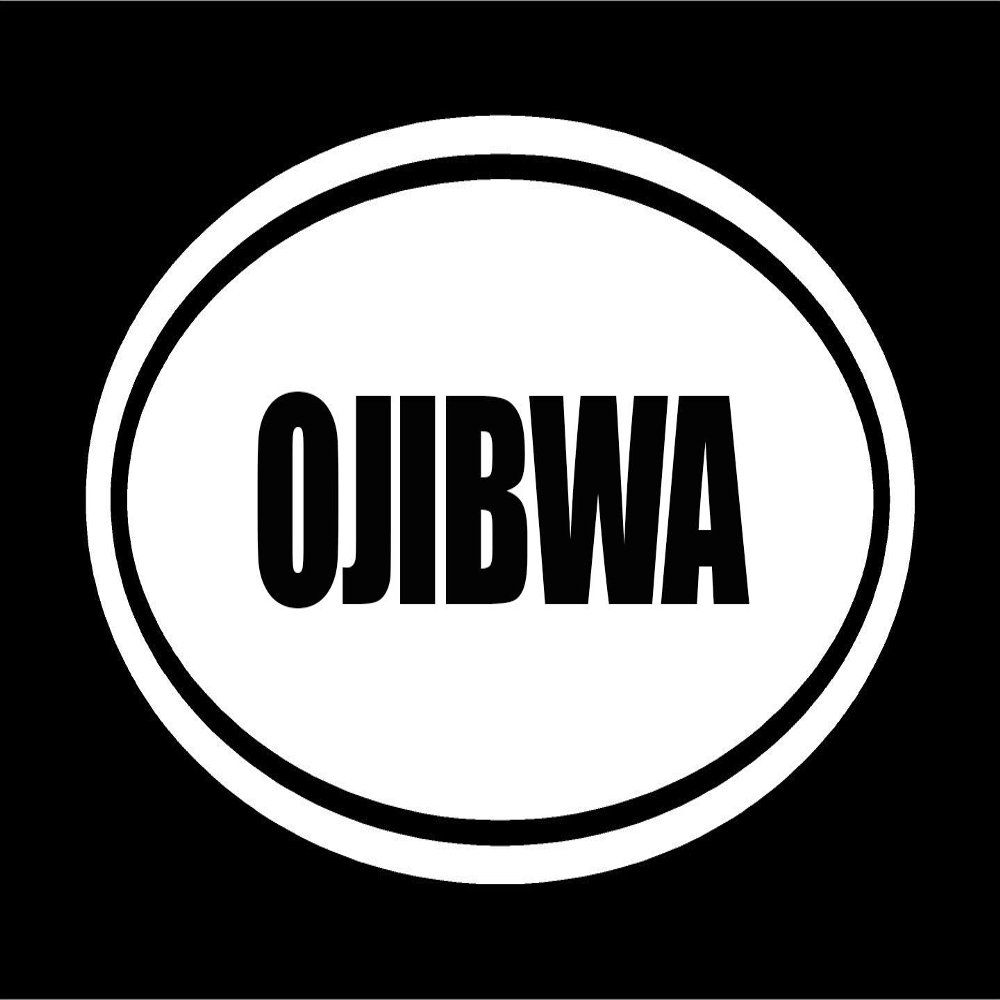 6" die Cut White Vinyl OJIBWA Oval Euro Style Vinyl Decal Sticker
