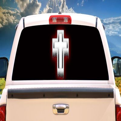 SignMission Cross 1 Rear Window Graphic Back Truck Decal SUV Christian car