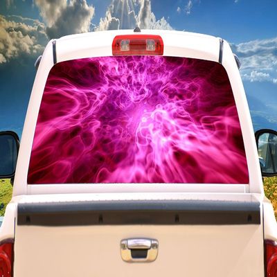 SignMission Pink SmokeRear Window Graphic Back Truck Decal SUV View Thru Vinyl