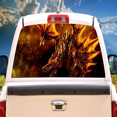 SignMission Golden Dragon Rear Window Graphic Truck View Thru Vinyl Decal Back