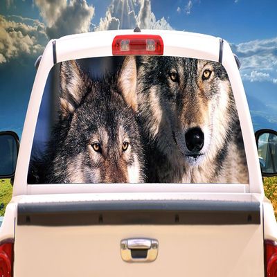 SignMission Wolves Rear Window Graphic Back Truck Decal SUV View Thru Vinyl