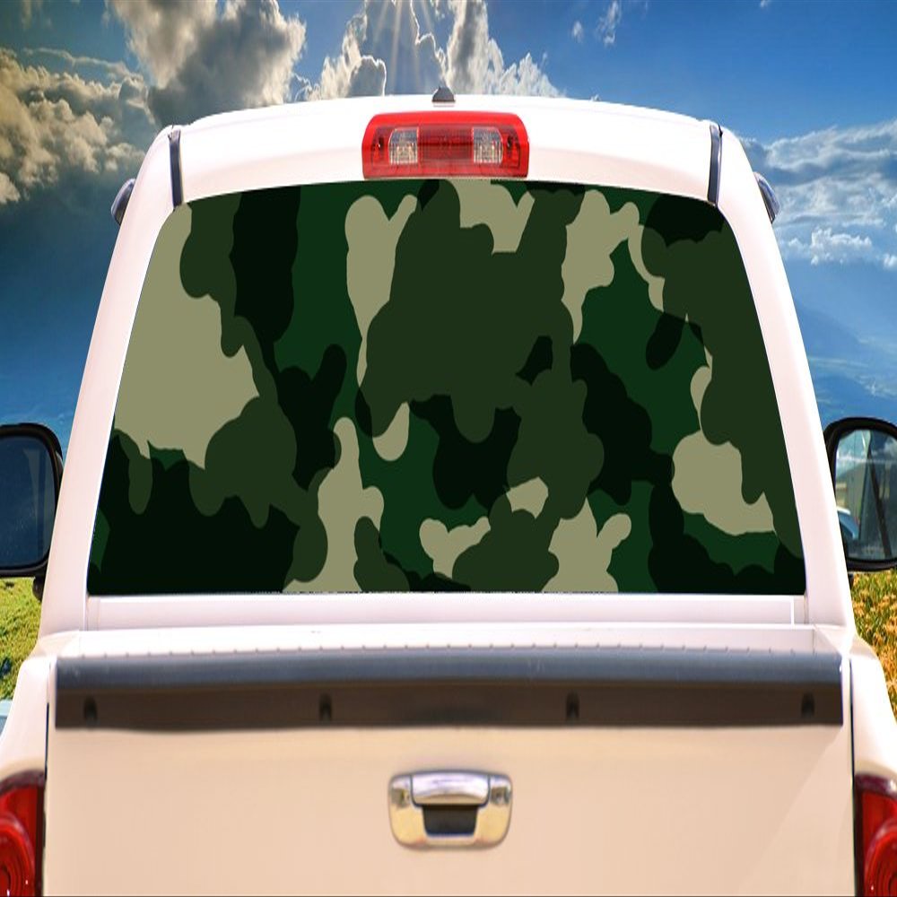 SignMission Green CAMORear Window Graphic Back Truck Decal SUV View Thru Vinyl