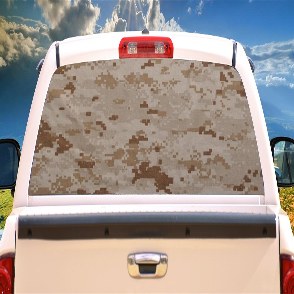 SignMission Desert CAMO Rear Window Graphic Back Truck Decal SUV View Thru Vinyl