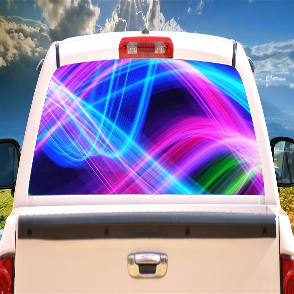 SignMission Light WavesRear Window Graphic Back Truck Decal SUV View Thru Vinyl