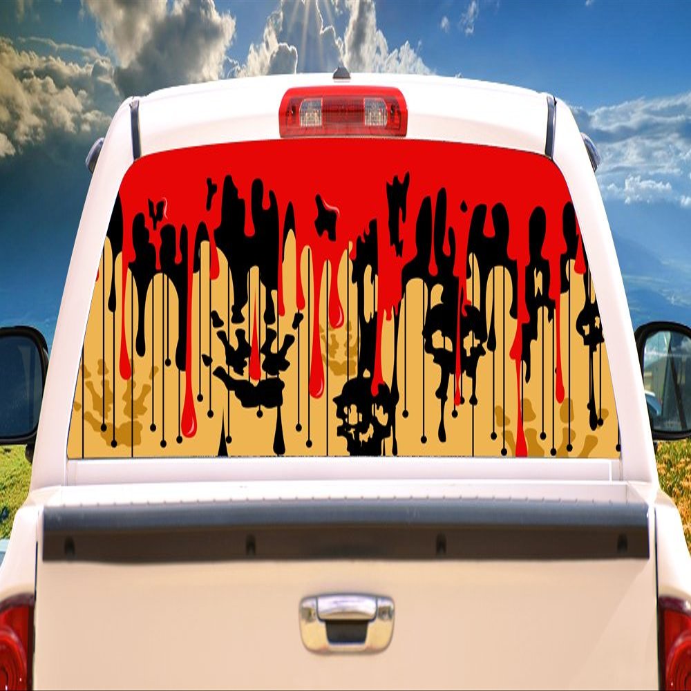 SignMission Bloody Rear Window Graphic Back Truck Decal SUV View Thru Vinyl car