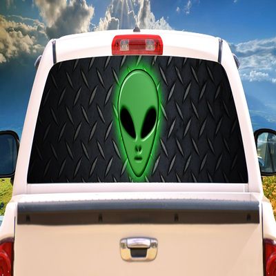 SignMission AlienRear Window Graphic Back Truck Decal SUV View Thru Vinyl Area 51
