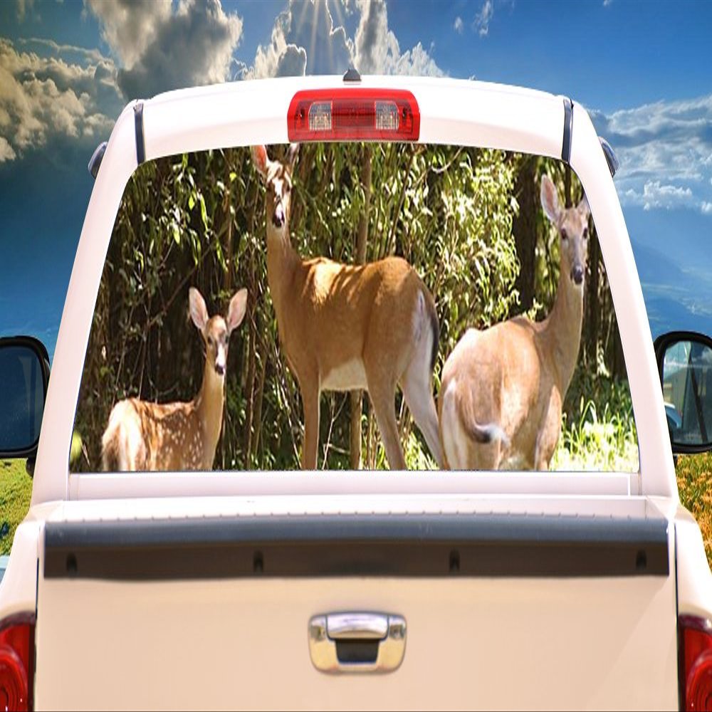 SignMission Deer Scene Rear Window Graphic Decal Tint Film Truck View Thru Vinyl