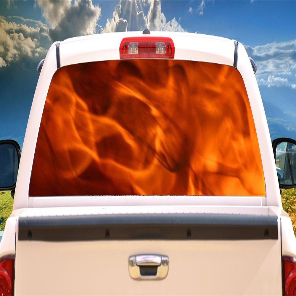 SignMission Flames 1 Rear Window Graphic Tint Decal Truck View Thru Vinyl