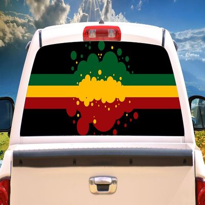 SignMission Rasta FlagRear Window Graphic Back Truck Decal SUV View Thru Vinyl