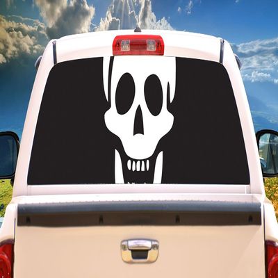 SignMission Skull 1 Rear Window Graphic Decal Tint Film Truck View Thru Vinyl