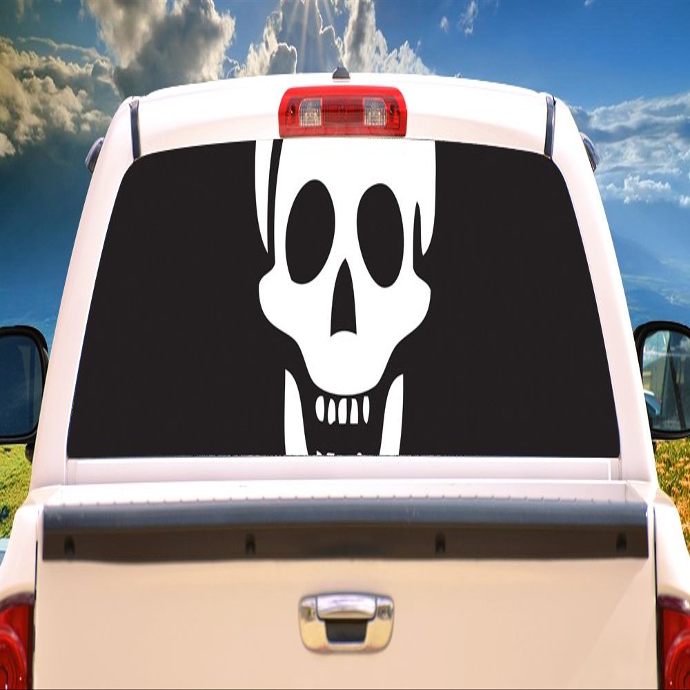 SignMission Skull 1 Rear Window Graphic Decal Tint Film Truck View Thru Vinyl