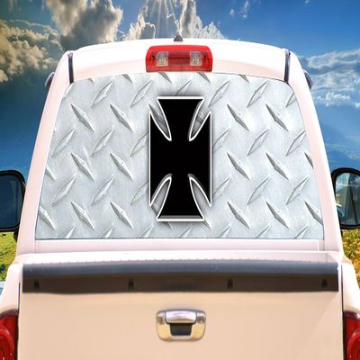 SignMission Maltese CrossRear Window Graphic Back Truck Decal SUV View Thru Vinyl