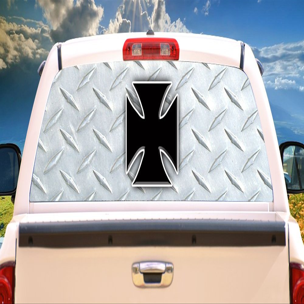 SignMission Maltese CrossRear Window Graphic Back Truck Decal SUV View Thru Vinyl